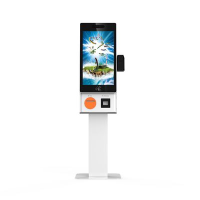 Fast Food Chains Floor Standing Terminal Display Kiosk For Self Ordering Payment