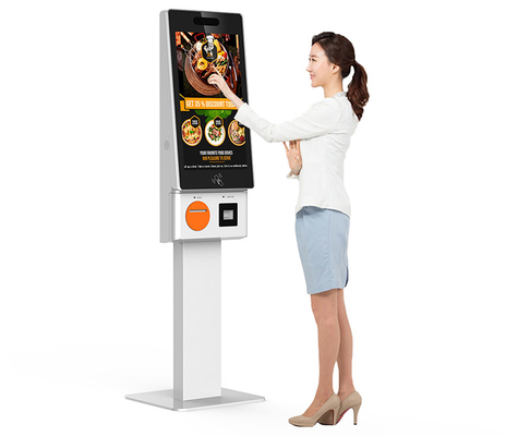 Freestanding Interactive Self Service Ordering Kiosk Shopping Mall Advertising Kiosks