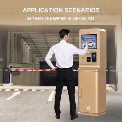 Parcheggio esterno Chiosco di pagamento Con 21,5 pollici HD Touch Screen Camera lettore di carte bancarie Intercom QR Code Scanner stampante