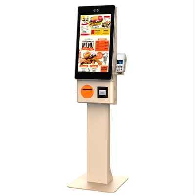 Chiosco di self-order di fast food e ristoranti Display touch da 23,8 pollici Stampa termica da 80 mm Scanner QR