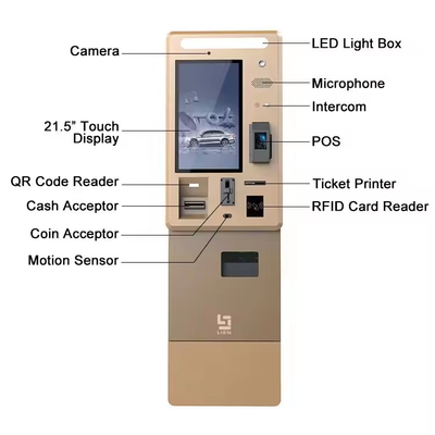 Materiale in acciaio inossidabile Sistema di parcheggio pubblico Chiosco self-service per uso esterno