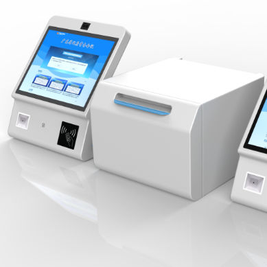 15.6' Government Self-Service Kiosk con NFC, scanner QR e stampante A4